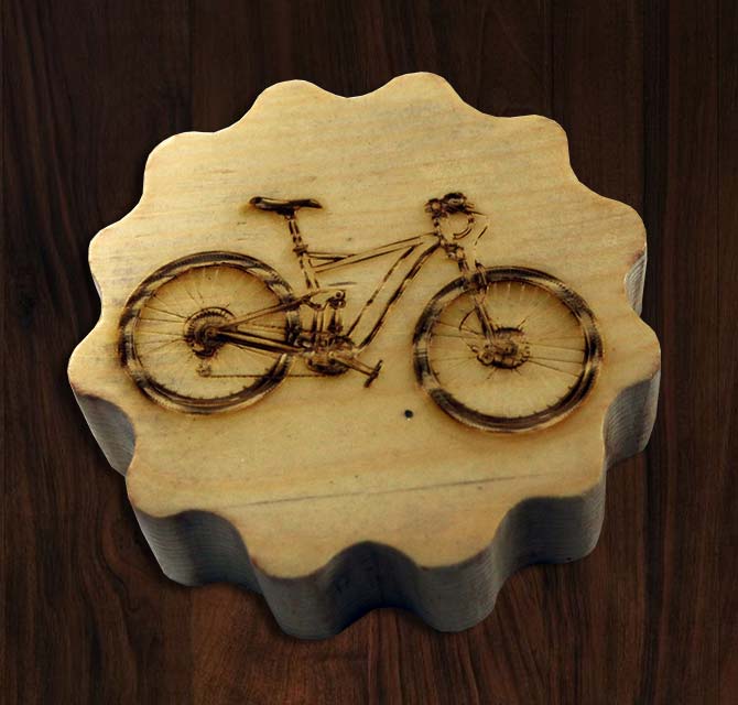Custom Wood Engraved Cycle Stamp
